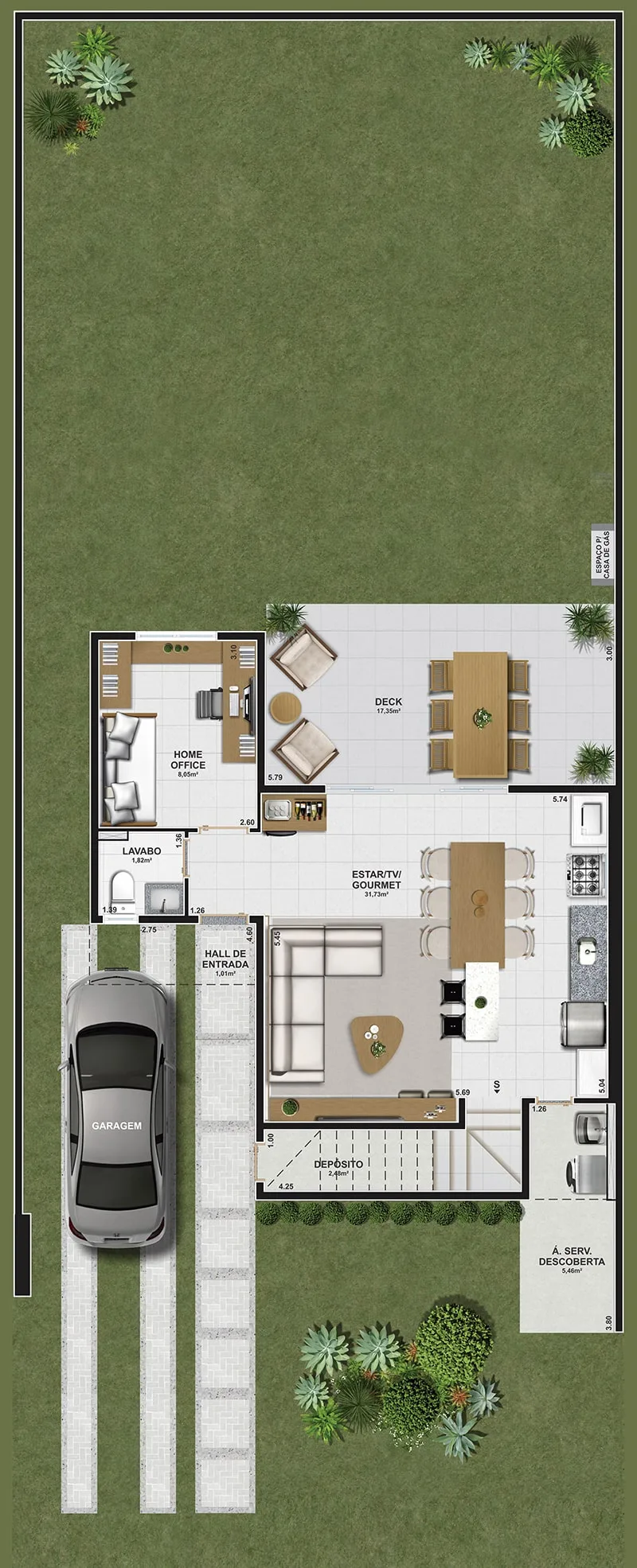 Casa Sobrado - 2 suítes e home office - 128 m2