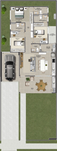 Casa Terrea - 3 suítes - 110 m2